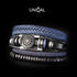 Armband Blue blau leder herren damen campus edelstahl uniqal
